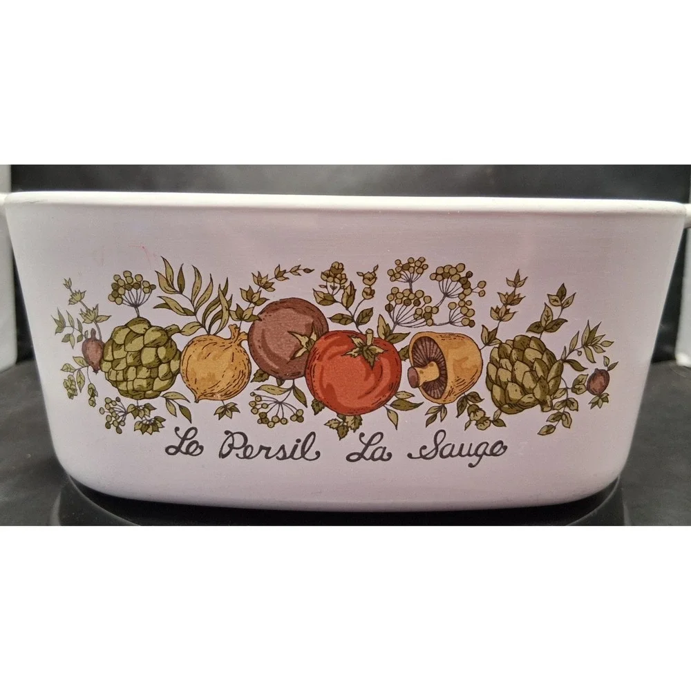 Vintage Corning Ware Spice of Life Casserole Dish Le Persil La Sauge A-1-B 1 Qt.